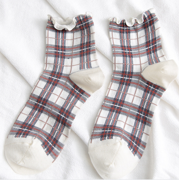 Vintage Check Ladies Socks