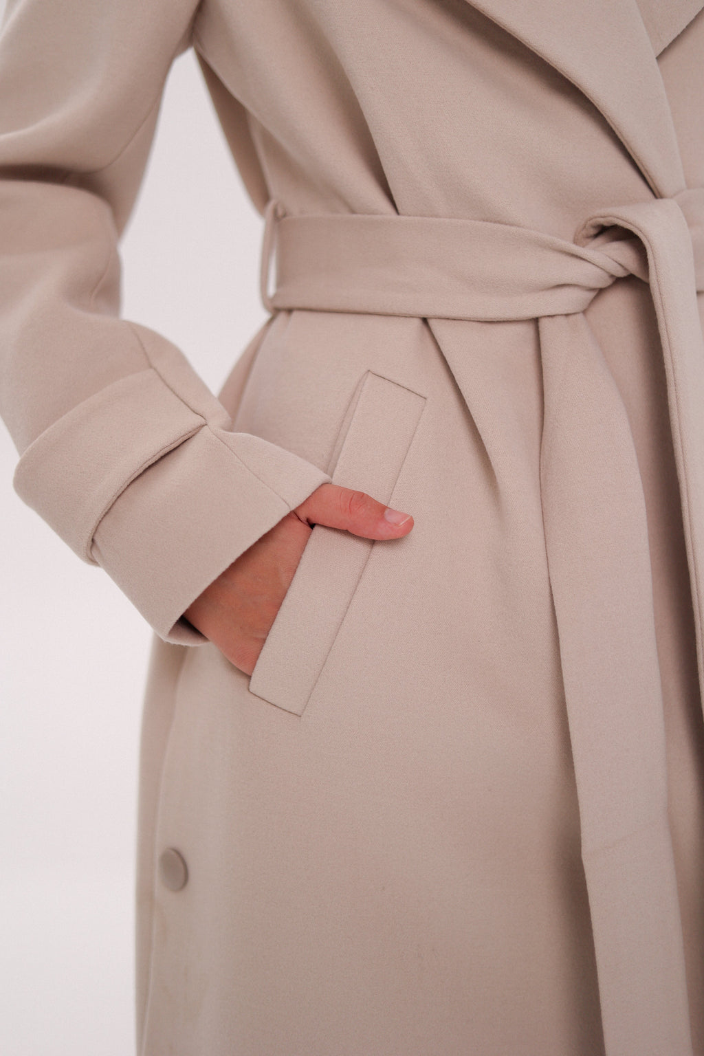 Camille Cashmere Blend Coat in Beige - SJB-DIAMOND ELITES