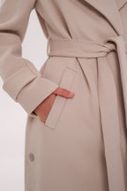 Camille Cashmere Blend Coat in Beige - SJB-DIAMOND ELITES