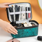 Transparent Cosmetic Bag, Double cosmetic bag, portable large capacity waterproof multi-functional portable makeup bag, travel skin care product storage bag, toilet bag for College Dorm Camp Gym - SJB-DIAMOND ELITES