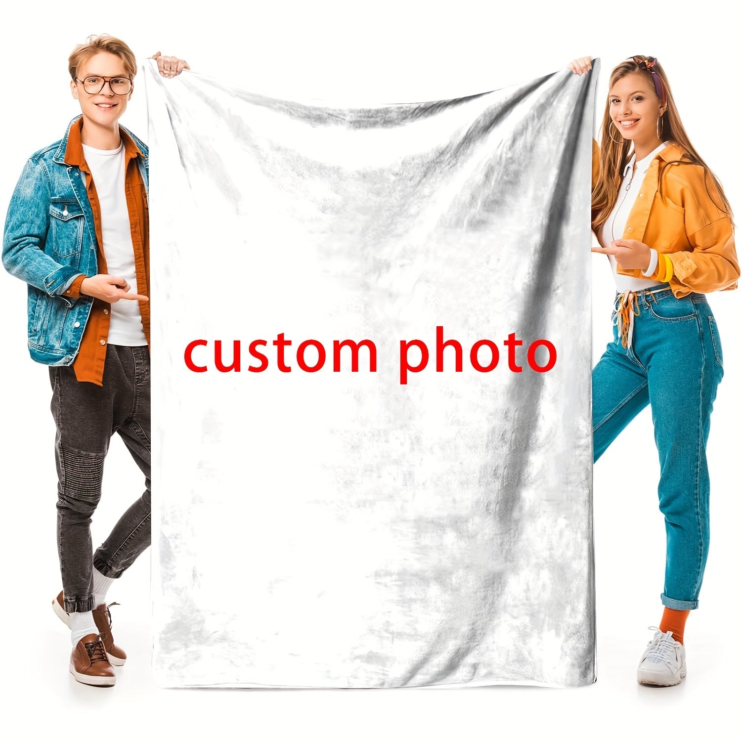 1pc Cozy Personalized Photo Blanket - Throws - Soft Customized Flannel Couch Throw with Meaningful Family, Friends, and Pet Pictures - Unique Gift Idea Lootquake LLC