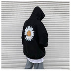 Daisy print hooded sweatshirt Pi-Mart