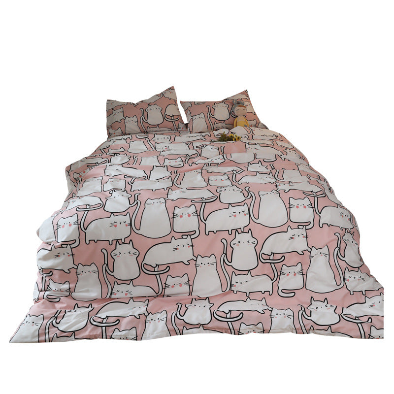 Cotton Quilt Cover Sheet Fitted Single Three Piece Set Pi-Mart