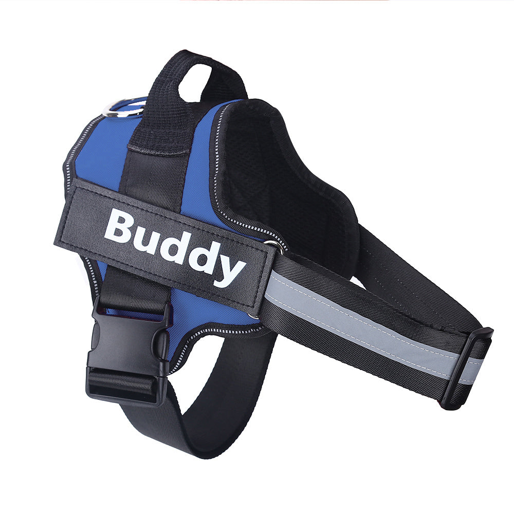 Personalized Dog Harness NO PULL Reflective Breathable Adjustable Pet Harness Vest For Small Large Dog Custom Patch Pet Supplies Pi-Mart
