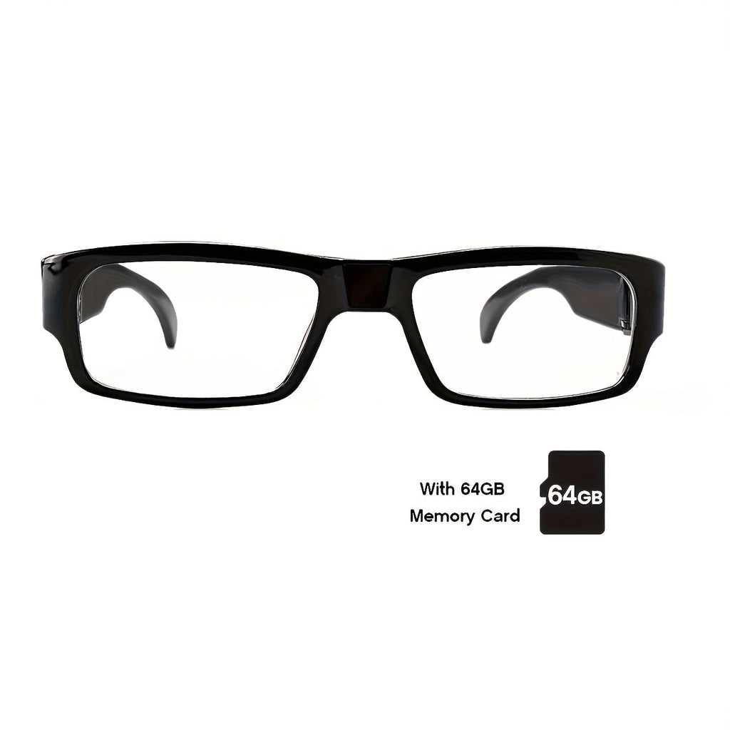 HD 1080P Smart Glasses Camera | Digital Video Recorder, 64GB Memory Card, Black ABS Frame, Rechargeable Battery, Eye Protection, HD Lens, Lightweight & Stylish Design, Sports Action Camera Lootquake LLC
