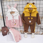 Children's hooded long-sleeved sweatshirt sports suit Pi-Mart