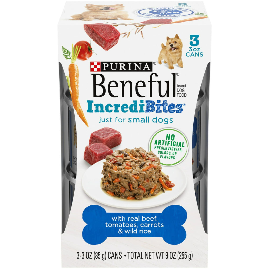 Purina Beneful IncrediBites Real Beef Gravy Wet Dog Food Variety Pack 3 oz Cans (3 Pack)
