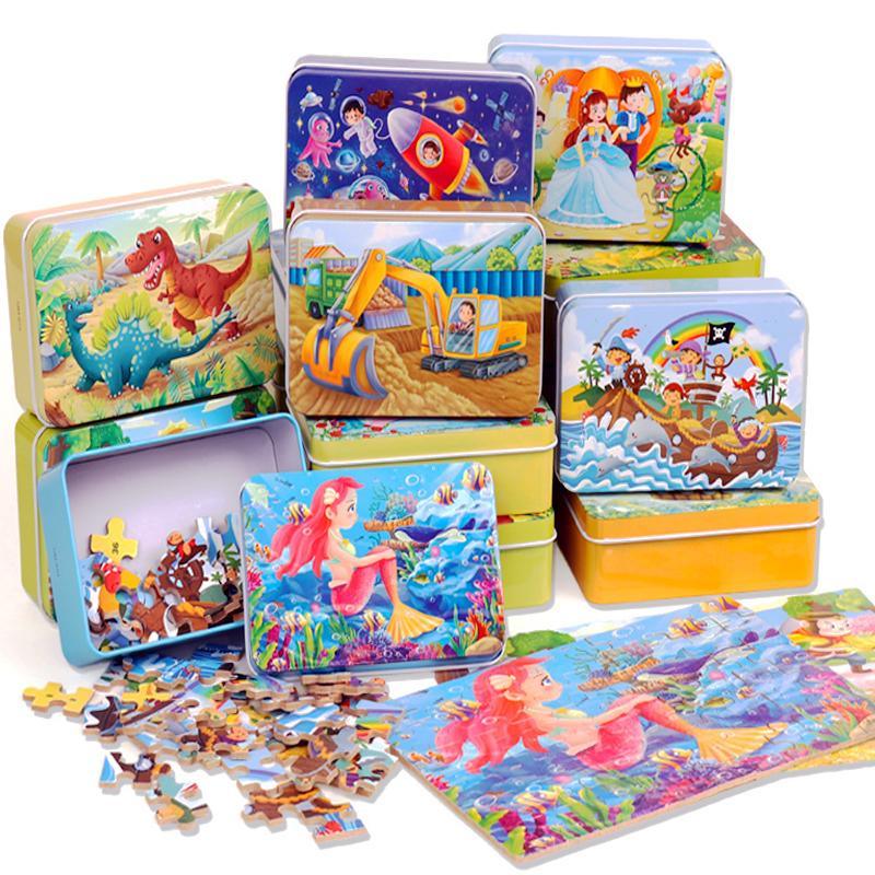 New 60 Pieces Wooden Toys Puzzle Kids Toy Cartoon Animal Wood Toys Puzzles For Child Early Educational Learning Toys for Children - SJB-DIAMOND ELITES