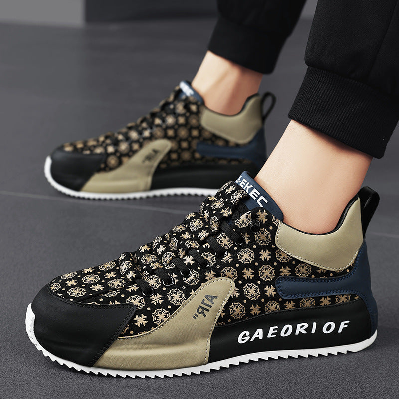 Bag Raise The Bottom Flower Cloth Casual Shoes Men Pi-Mart