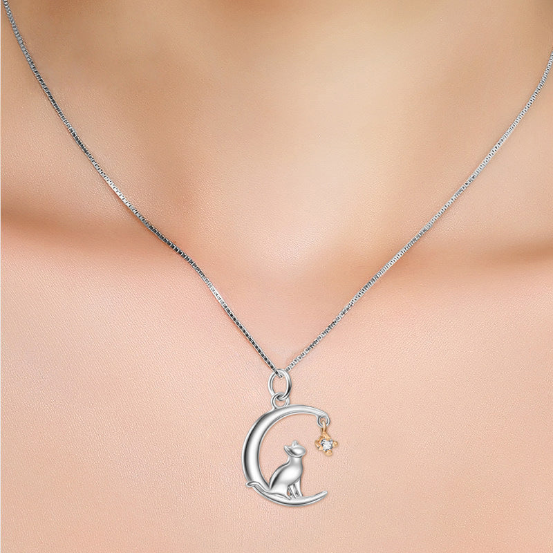 Moon Cat Pendant Necklace Pi-Mart