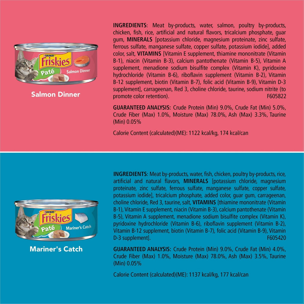 Purina Friskies Seafood and Chicken Wet Cat Food Variety Pack 5.5 oz Cans (40 Pack)
