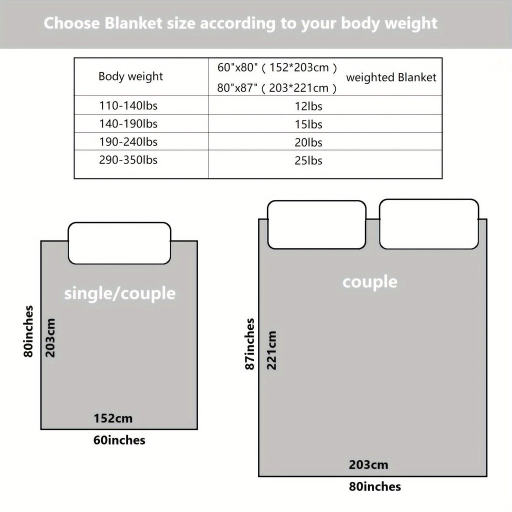 1pc Weighted Blanket 15 Lbs, 20lbs, 25lbs For Adults, Heavy Blanket With Breathable Fabric And Premium Glass Beads, Suitable For Queen/King Size Bed, Dark Grey Lootquake LLC