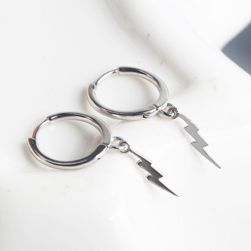Lightning earrings female sterling silver tide earring temperament earring earrings Pi-Mart