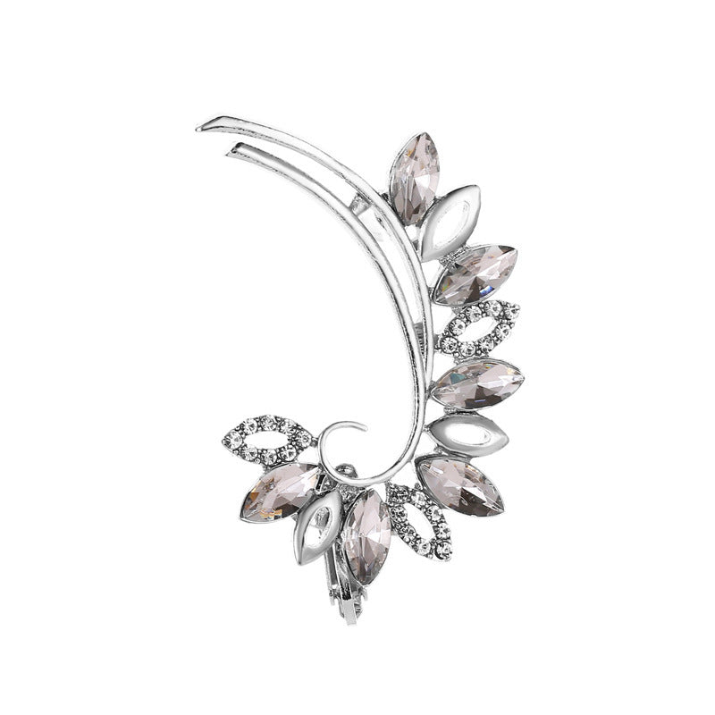 Elegant Crystal Butterfly Flower Ear Clips – Chic &amp; Feminine Statement Piece Pi-Mart