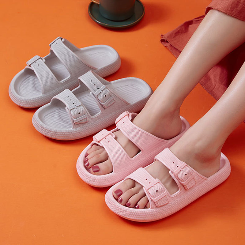 Platform Slippers Women's Summer Buckle Home Shoes Fashion Outdoor Wear Soft Bottom Sandals Pi-Mart