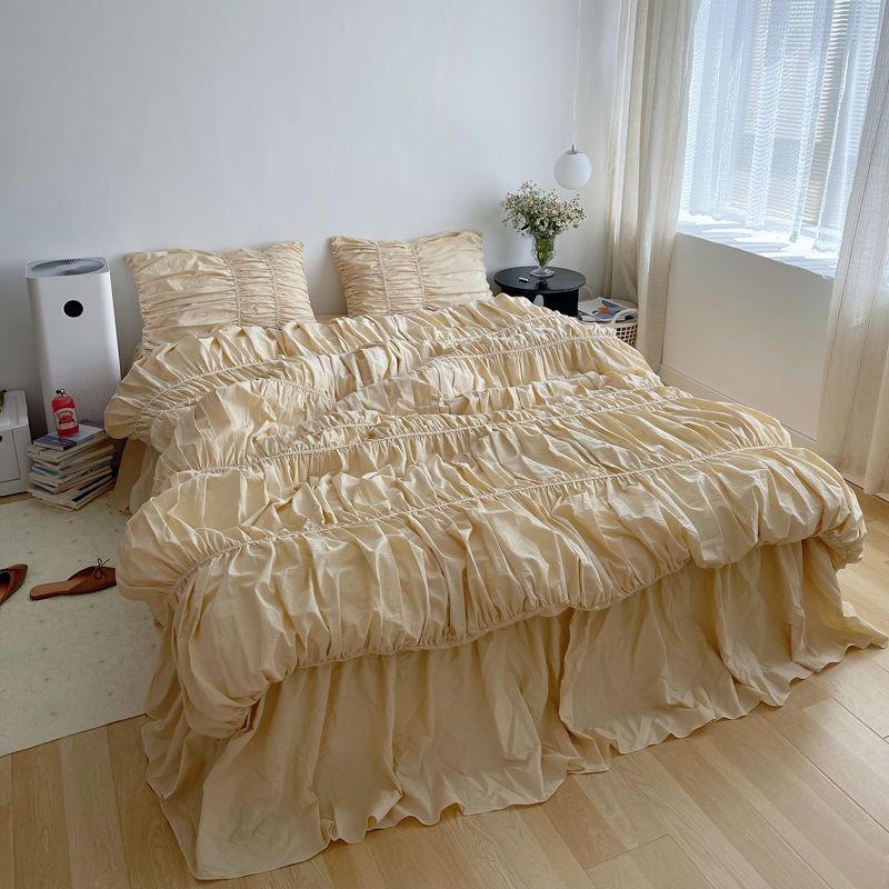 Handmade Bubble Pleated Cotton Four-piece Cotton Set Pi-Mart