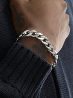 S925 Sterling Silver 13mm Thick Cuban Bracelet Pi-Mart