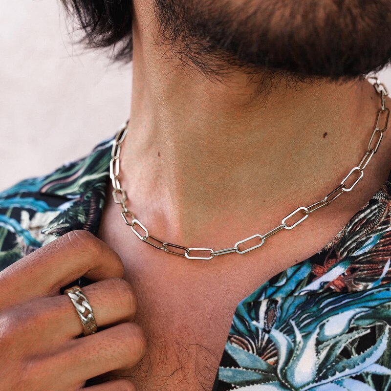 Paper Clip Chain Men Necklace Pi-Mart