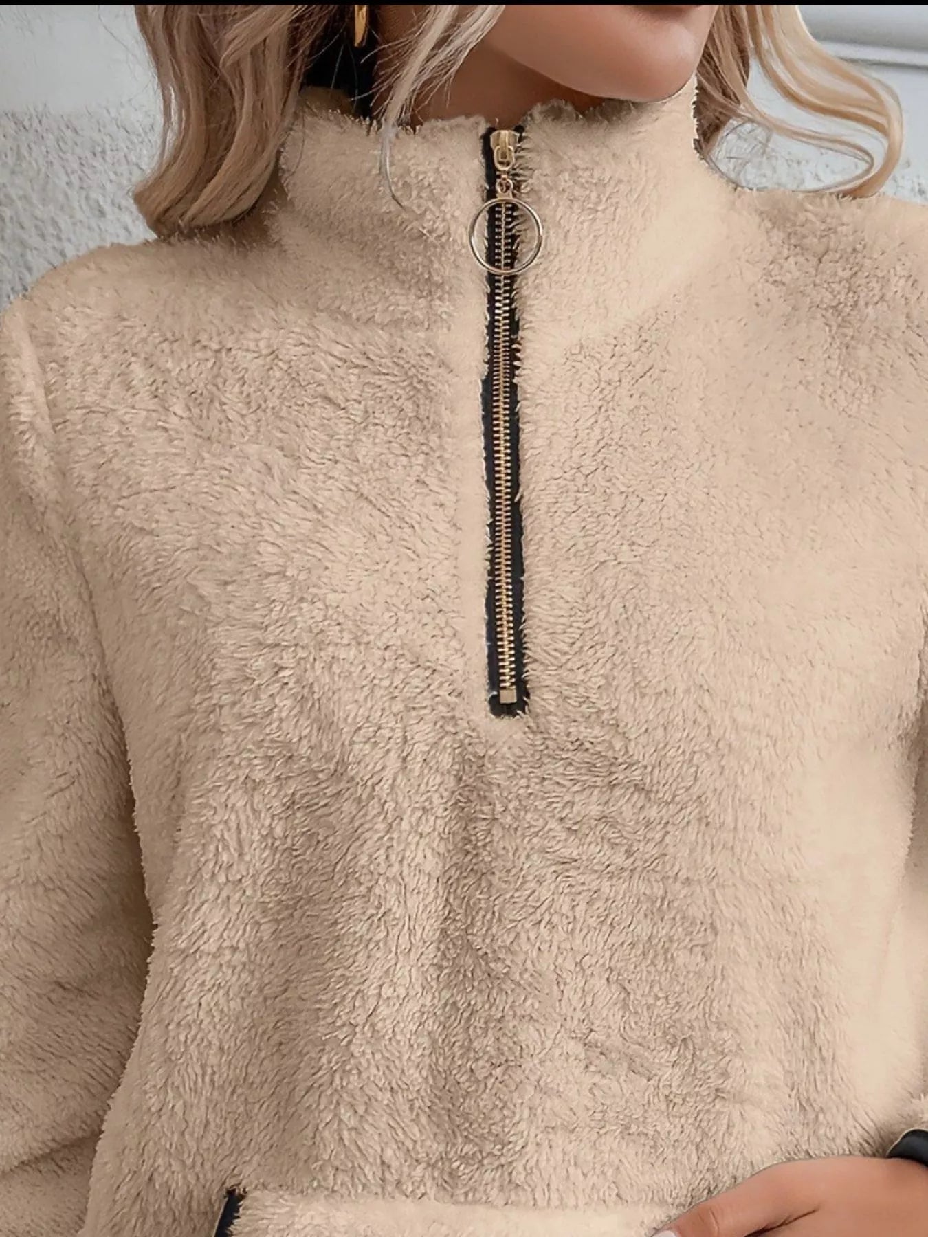 PlushZip Fleece: Cozy Full-Sleeve Plus Sweatshirt THRIXINE