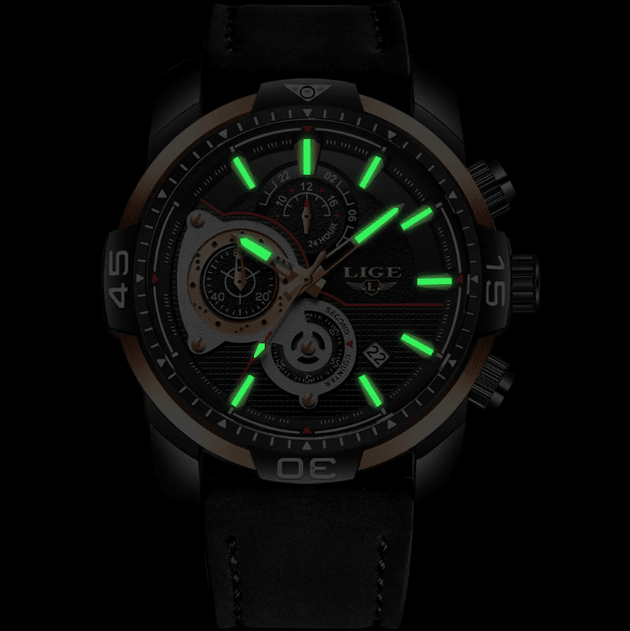 Men's Elegant Waterproof  Watch With Leather Straps   Business Style Watches Unique Design Perfect Gift For Your Man Stevvex