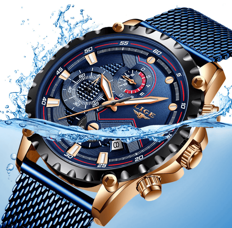 Men's Sports Waterproof Watch With  Stainless Steel Bracelet Unique Design Perfect Gift For Your Man Stevvex