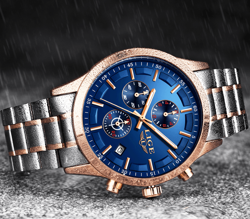 Men's Waterproof  Watch With Chronometers And Date Display Unique Design Perfect Gift Stevvex