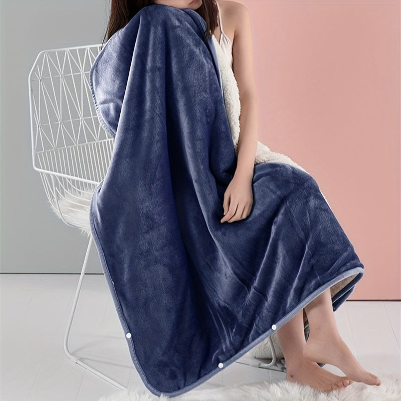 1pc Wearable Blanket, Double Flannel Sherpa Shawl Cover Blanket Air Conditioning Nap Blanket Cover Waist Legs Lazy Nap Multi-functional Office Blanket Lootquake LLC