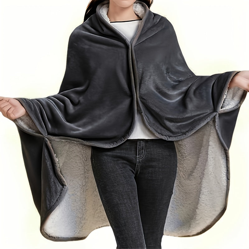 1pc Wearable Blanket, Double Flannel Sherpa Shawl Cover Blanket Air Conditioning Nap Blanket Cover Waist Legs Lazy Nap Multi-functional Office Blanket Lootquake LLC