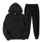 Men's And Women's Fleece-lined Sweater Suit Autumn And Winter Heart Figure Hoodie Lootquake LLC