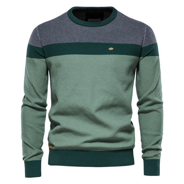 Spliced Cotton Men's Sweater Pi-Mart