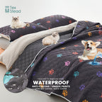 Ultimate Reversible Dog Bed Cover - Waterproof, Washable, Reusable Camping Mat with Geometric Embroidery Blanket, Rainbow Dog Paw Design, Easy to Clean and Durable for Indoor and Outdoor Use