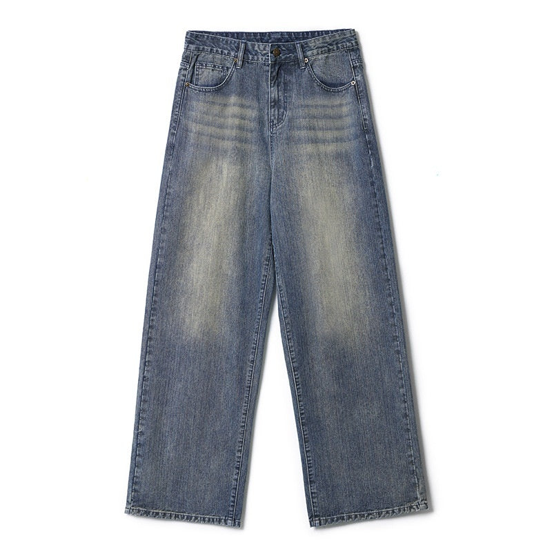 Men's Worn Looking Washed-out Loose Straight All-matching Jeans Lootquake LLC