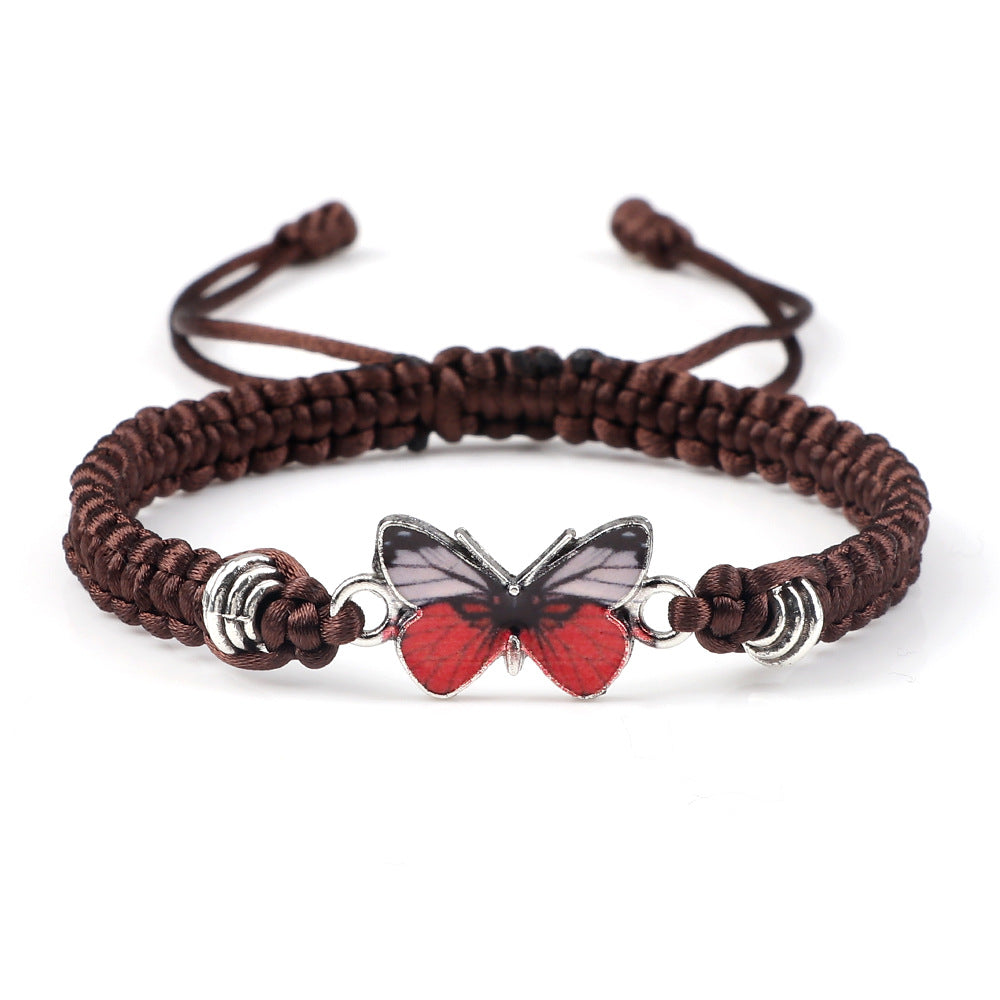 Couple Butterfly Buckle Braided Bracelet Pi-Mart