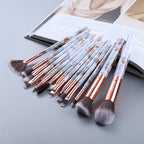 15 Marbled Design Makeup Brushes Set Pi-Mart