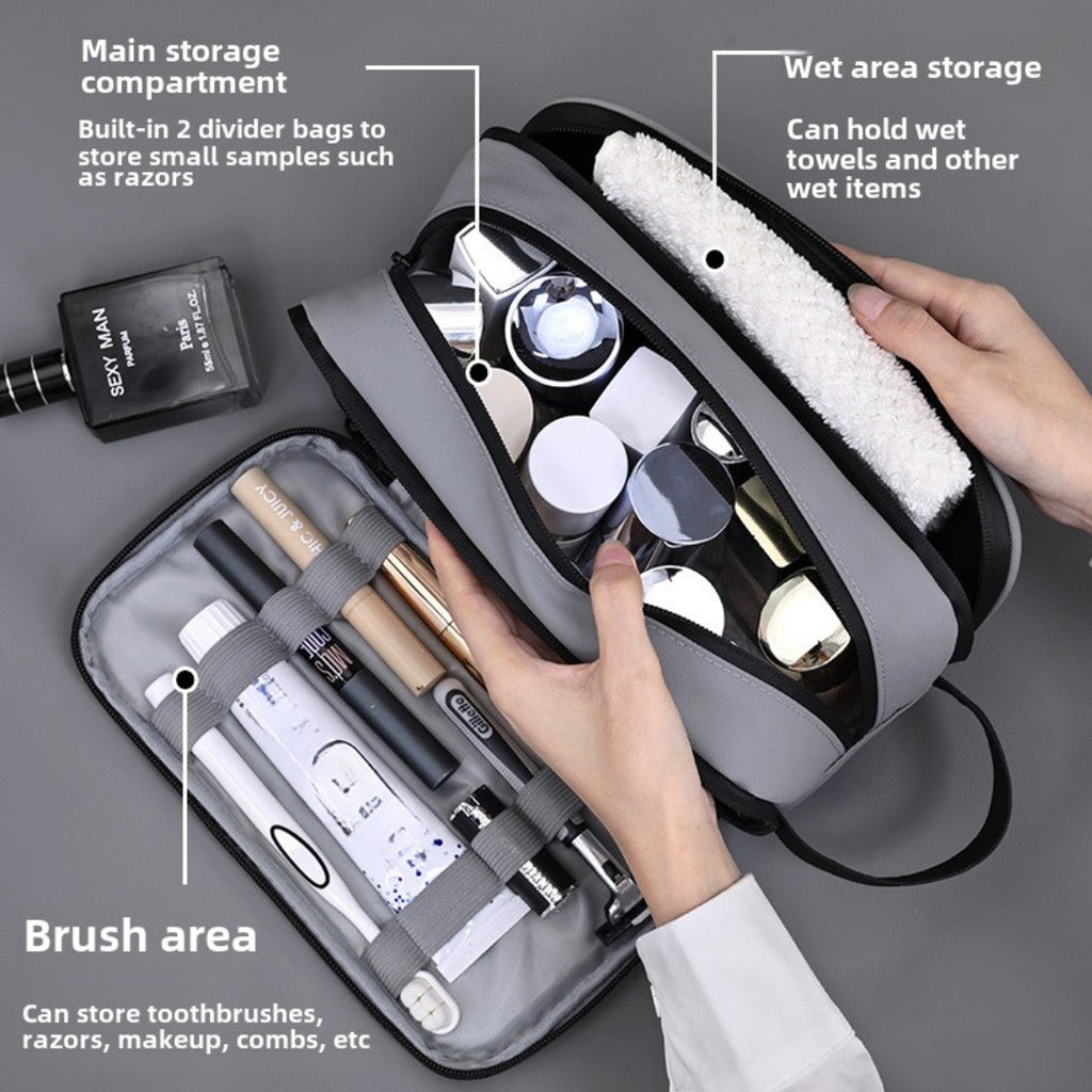 Three-Layer Large-Capacity Men's Toiletry Bag – Travel Portable Cosmetic Storage Bag with Compartments for College Dorm, Camp, Gym – Perfect for Organized Packing - SJB-DIAMOND ELITES