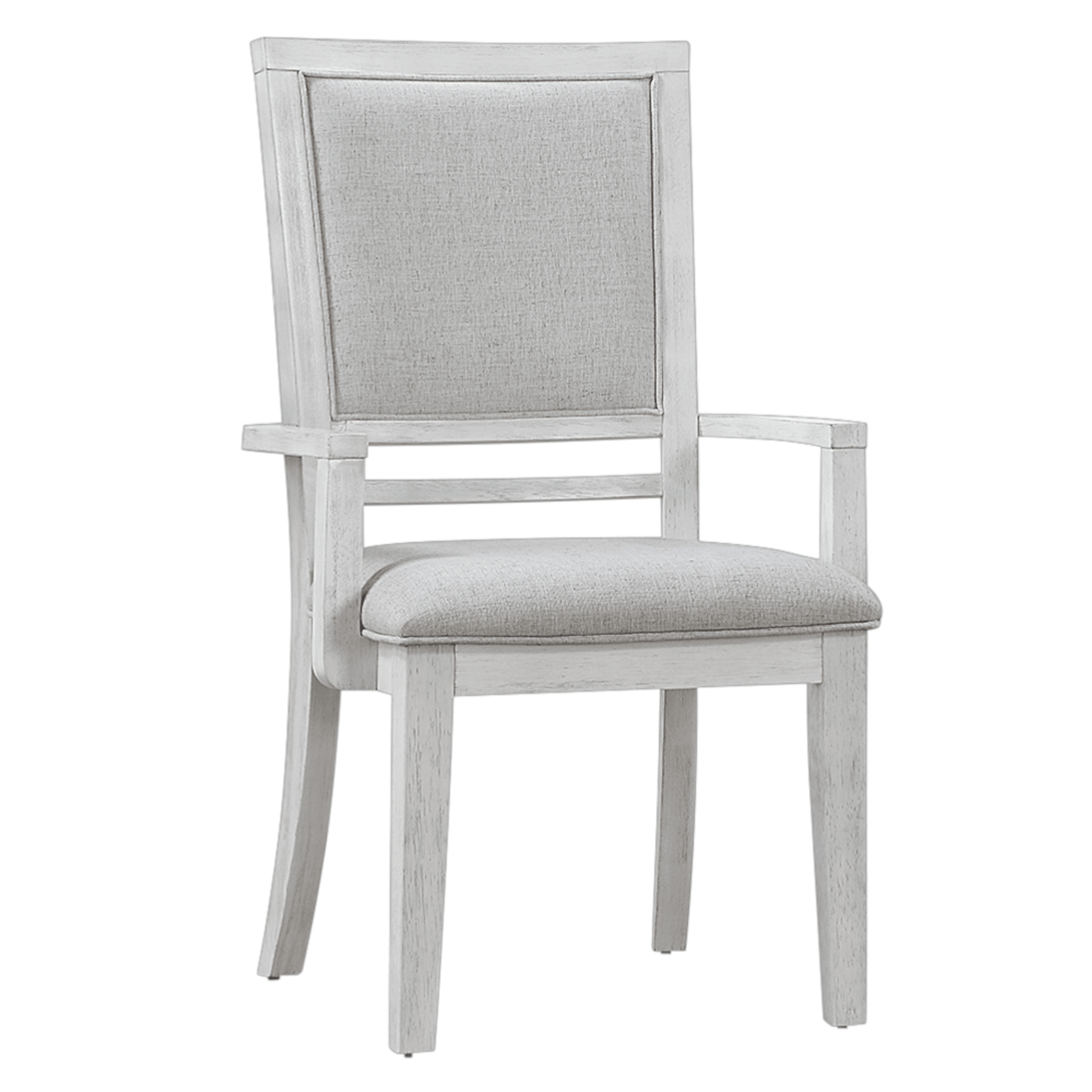 Dover Padded Upholstered Dining Chair With Arms – Set Of 2 In Cerused White Oak Lootquake LLC