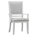 Dover Padded Upholstered Dining Chair With Arms – Set Of 2 In Cerused White Oak Lootquake LLC