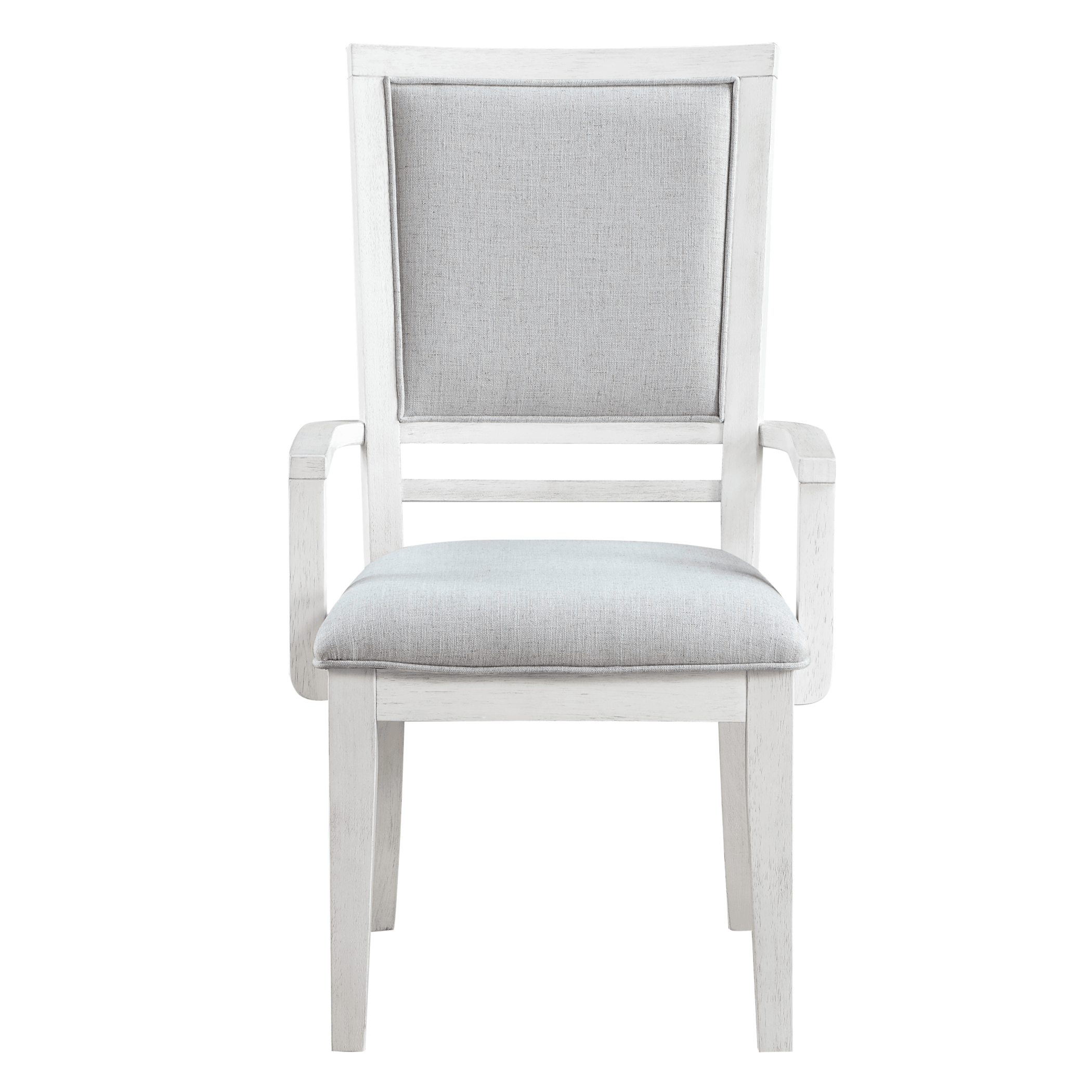 Dover Padded Upholstered Dining Chair With Arms – Set Of 2 In Cerused White Oak Lootquake LLC