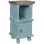 Sunset Trading Cottage Coastal End Table In Two Tone Beach Blue/Savage Brown Lootquake LLC
