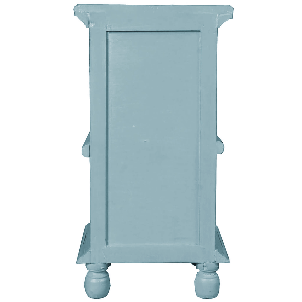 Sunset Trading Cottage Coastal End Table In Two Tone Beach Blue/Savage Brown Lootquake LLC