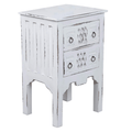 Sunset Trading Distressed White Mahogany Cottage End Table Lootquake LLC