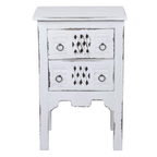 Sunset Trading Distressed White Mahogany Cottage End Table Lootquake LLC