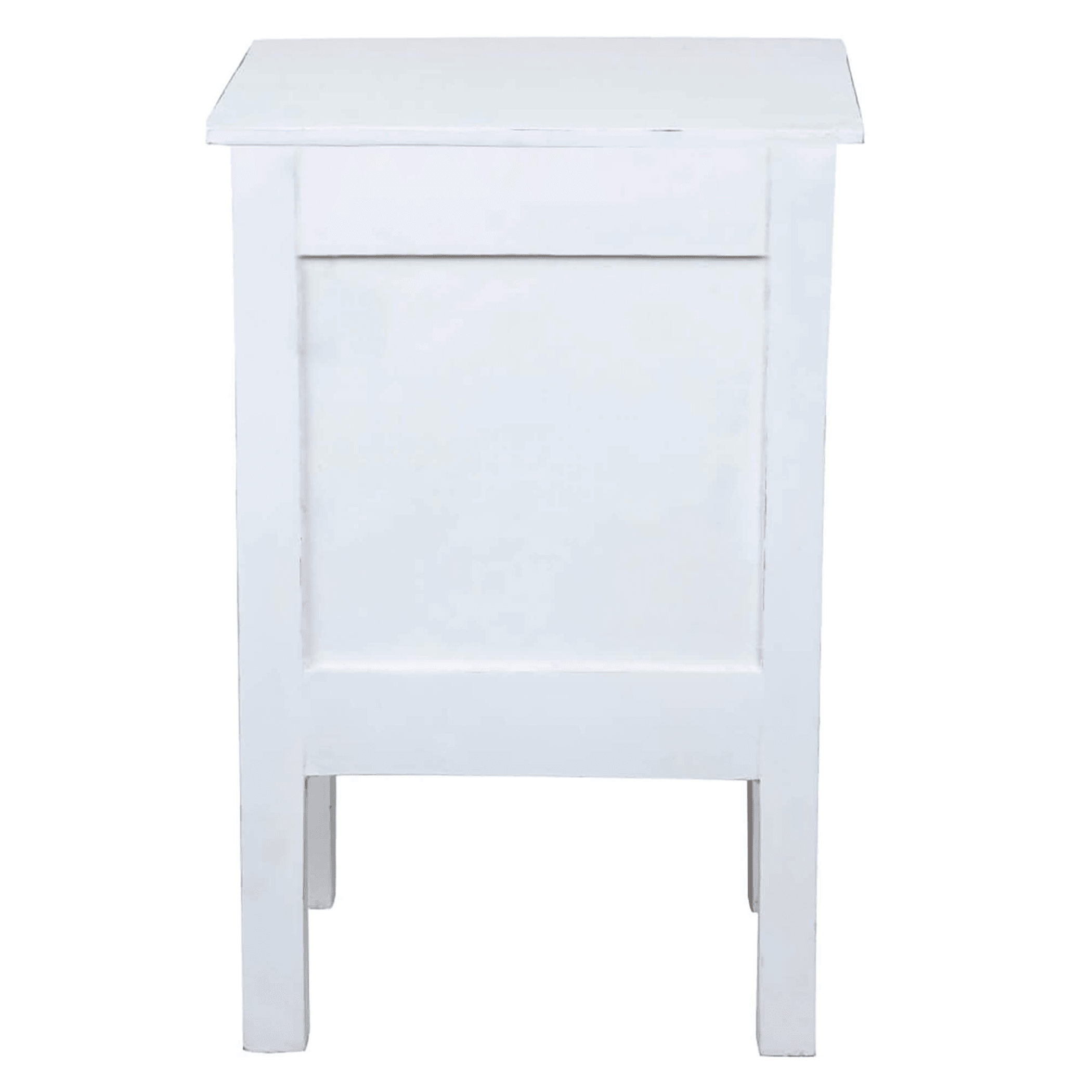 Sunset Trading Distressed White Mahogany Cottage End Table Lootquake LLC