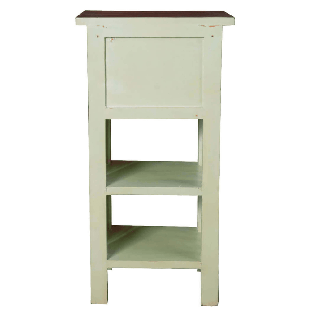 Sunset Trading Cottage End Table With Drawers And Shelves In Bahama Blue/Raftwood Brown Lootquake LLC