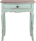 Cottage Table In Bahama Blue And Natural Limewash Wood