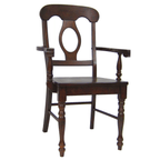 Andrews Napoleon Dining Chairs With Arms - Chestnut Brown Solid Wood (Set Of 2) Lootquake LLC