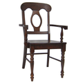 Andrews Napoleon Dining Chairs With Arms - Chestnut Brown Solid Wood (Set Of 2) Lootquake LLC