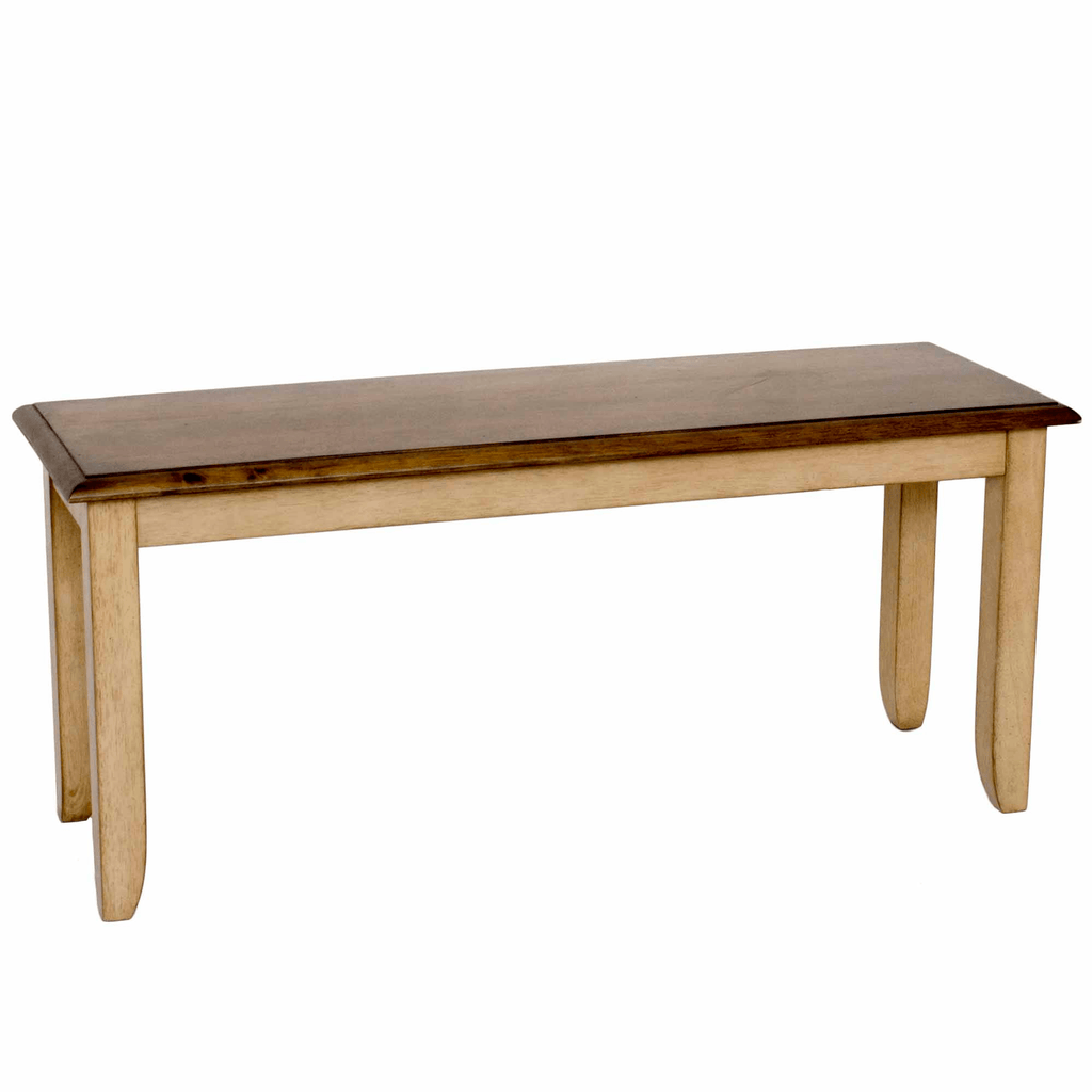 Sunset Trading Brook 42" Two-Tone Dining Bench In Light Brown Wood Lootquake LLC