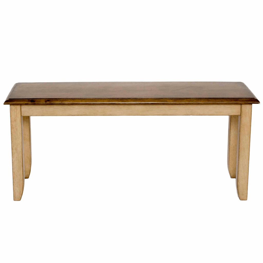 Sunset Trading Brook 42" Two-Tone Dining Bench In Light Brown Wood Lootquake LLC