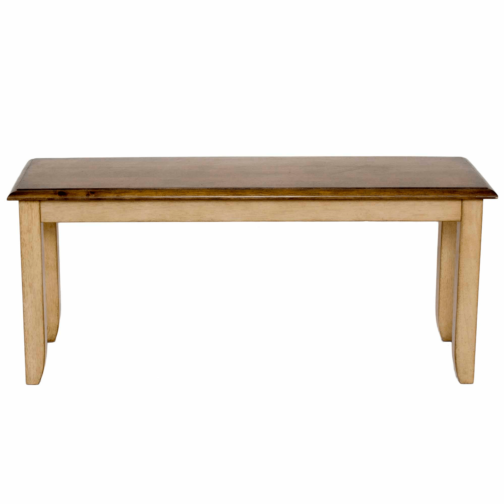 Sunset Trading Brook 42" Two-Tone Dining Bench In Light Brown Wood Lootquake LLC